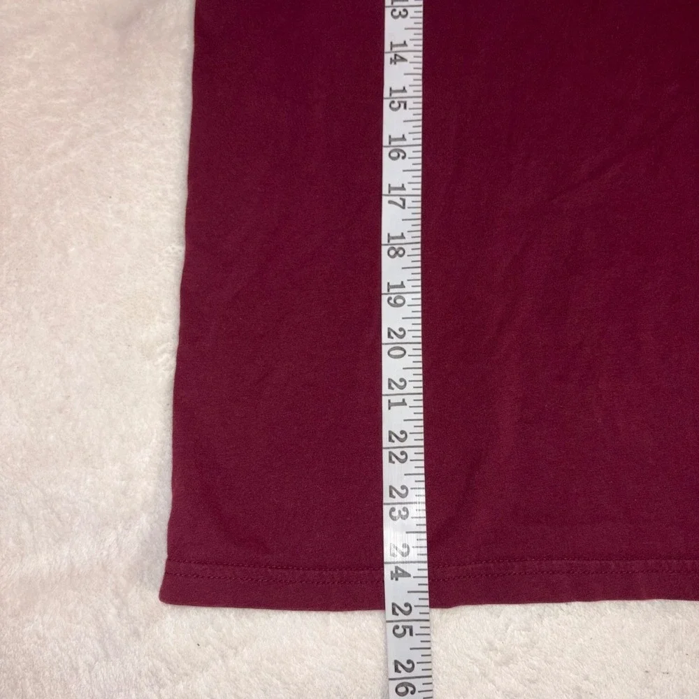 POLO RALPH LAUREN Hooded T-Shirt Mens‎ S Burgundy Long Sleeve Logo Spell Out